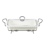 Rectangular Burner Dish With Stand 14.5"