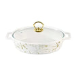 Oval Burner Dish With Glass Lid 14"