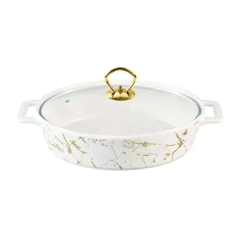 Oval Burner Dish With Glass Lid 14"