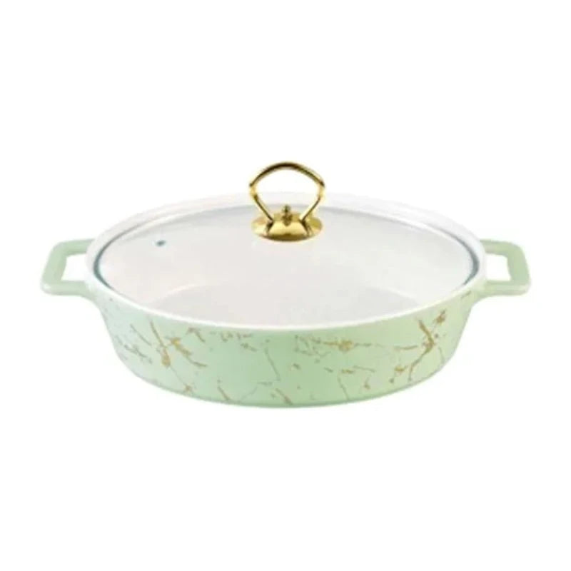 Oval Burner Dish With Glass Lid 14"