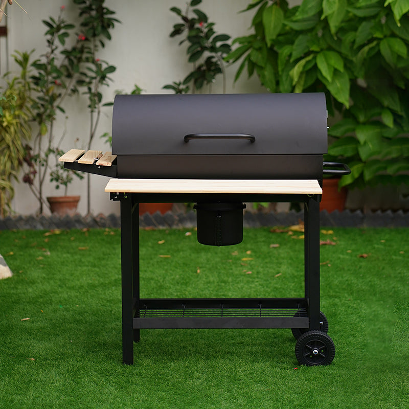 Barbecue charcoal grill Wooden Top Black