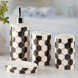 Bathroom Set White & Black (Set of 4Pcs)