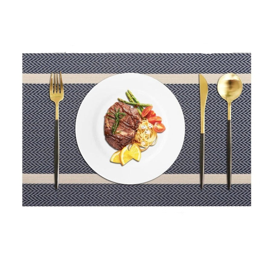 PVC Table Place Mats-Blue Weaves