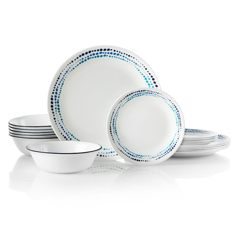 Corelle Ocean Blues 18 Piece Dinner Set