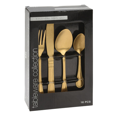 Cutlery Set Antique Gold (Set of 16 Pcs)