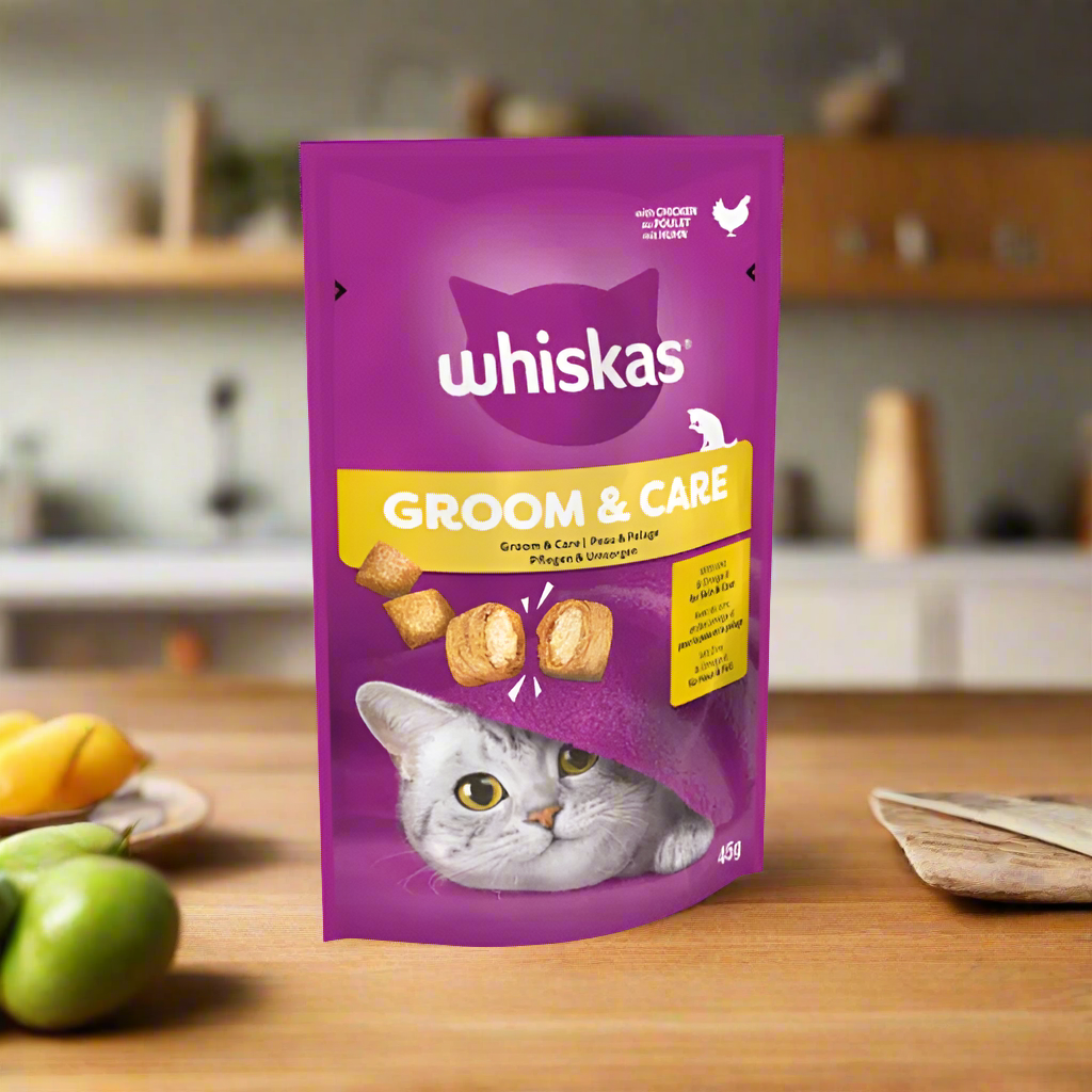 Whiskas Groom With Chick Treat 45gm