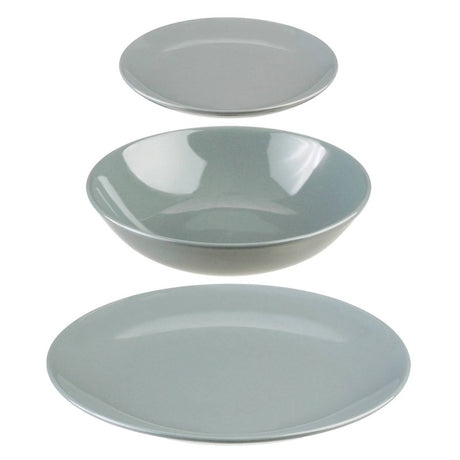 Earthenware Dinner Set Grey (18 Piece Set)