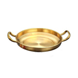 Stainless Steel Gold Plated Paella Pan 24cm