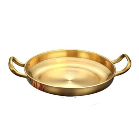 Stainless Steel Gold Plated Paella Pan 28cm