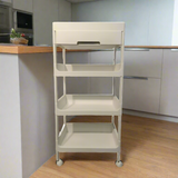 4-Tier Plastic Kitchen Trolley With Wheels