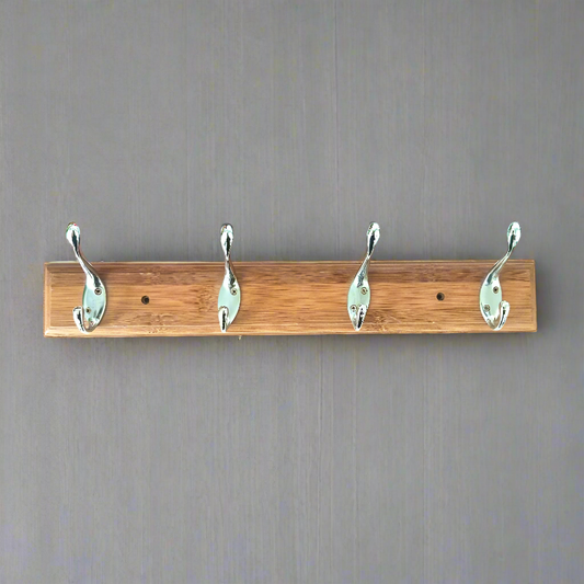 Wooden Hooks Strip 4 Hooks