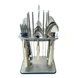 Stainless Steel Cutlery With Stand (Set of 24pcs)