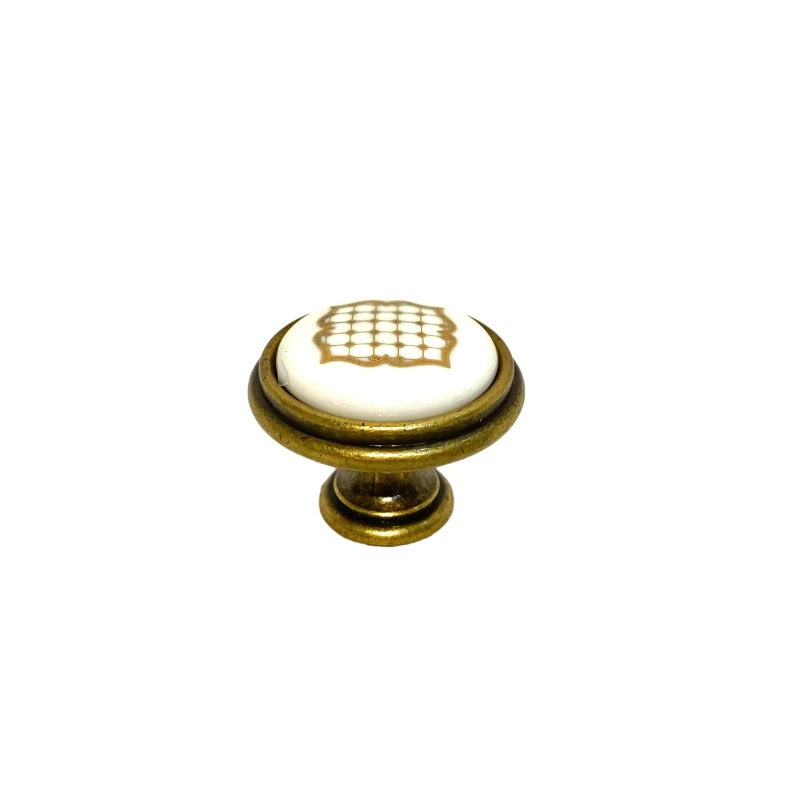 Drawer Knob Porcelain Antique Bronze