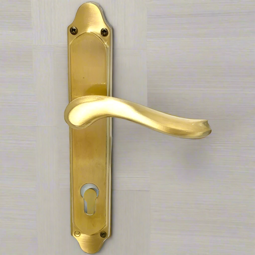 Handle on Plate Satin Gold