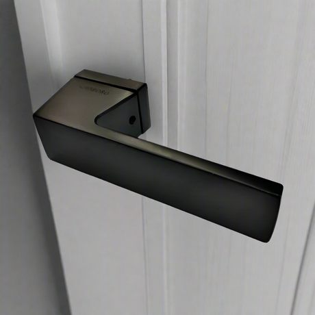 Angelina Door Handle On Rose Black