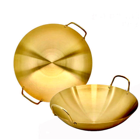 Stainless Steel Gold Plated Wok 22cm