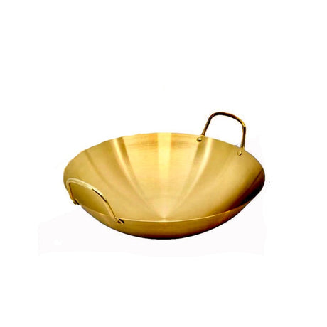 Stainless Steel Gold Plated Wok 22cm