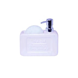 Soap Dispenser With Loofah Sponge White