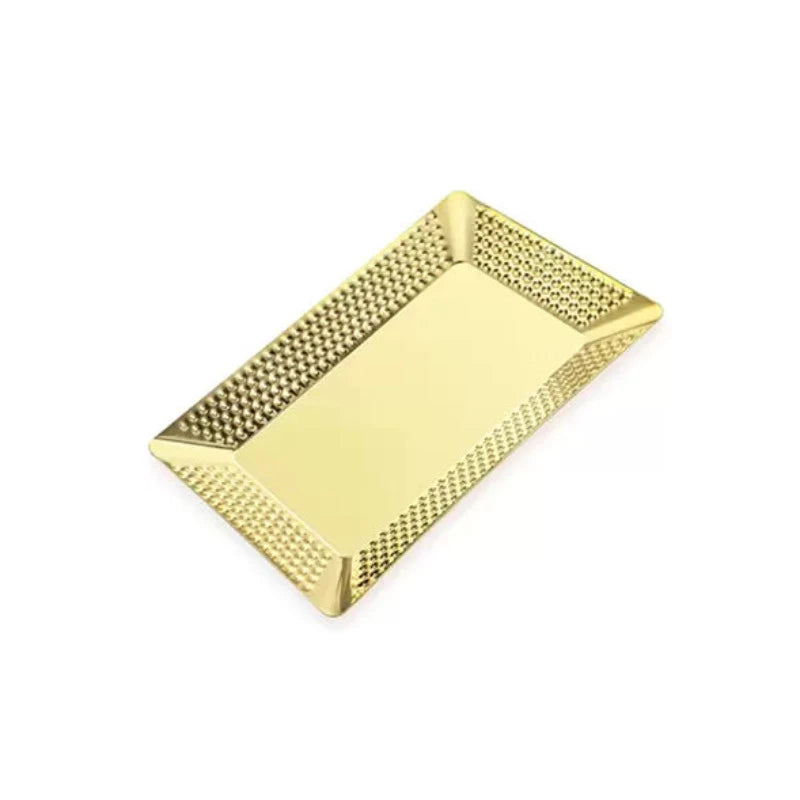 Stainless Steel Rectangle Tray Gold