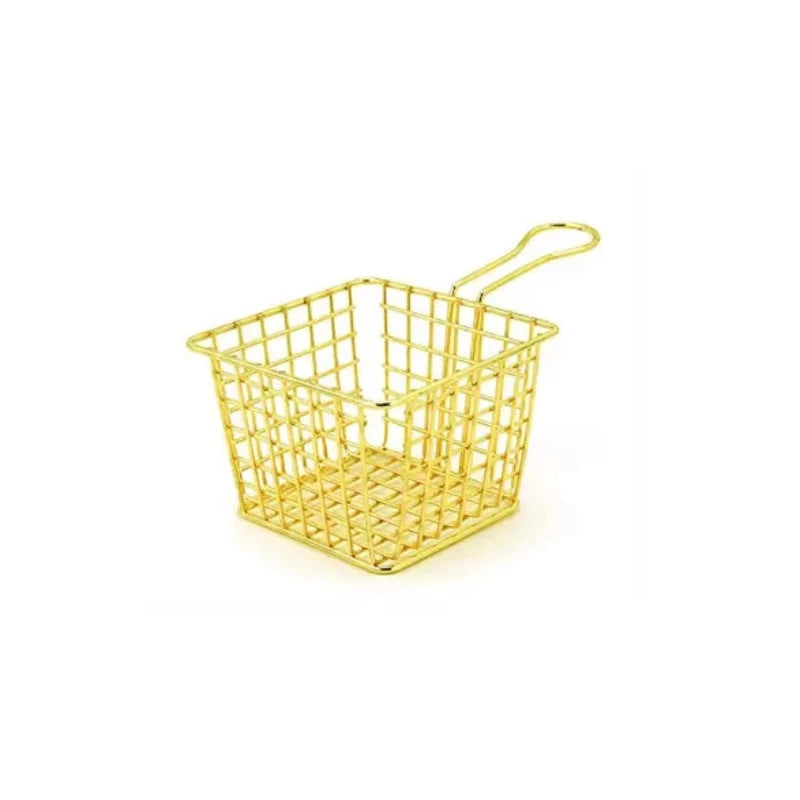 Square Deep Fryer Basket Gold