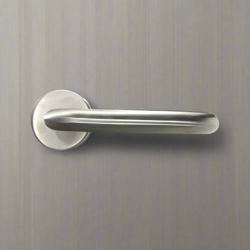 Stainless Steel Door Pull Lever Handle on Rose Lock Handles