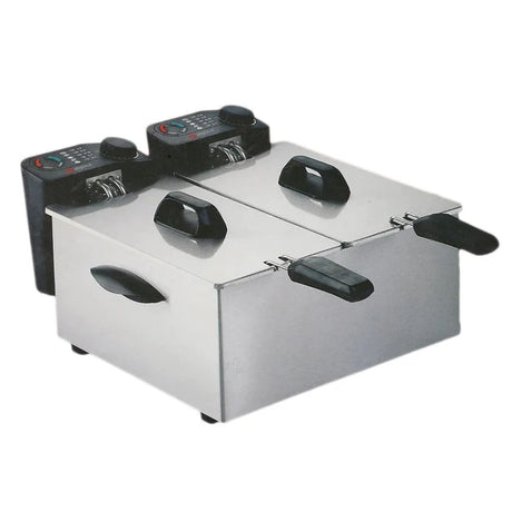 2 x Deep Fryer Twin Bowl 3.5Ltr 2000W