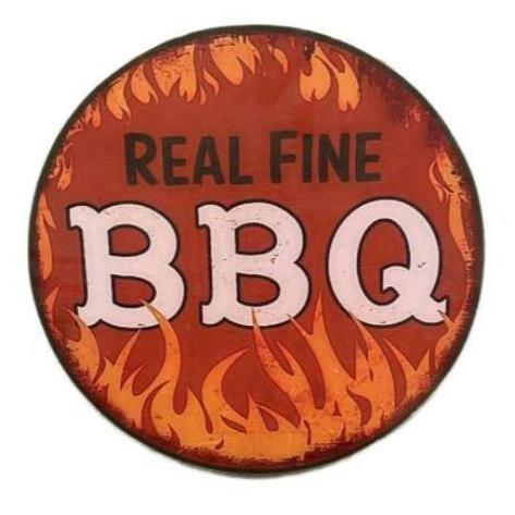 BBQ Hanging Wooden Frame Round