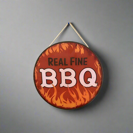 BBQ Hanging Wooden Frame Round