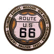 Route US 66 Hanging Wooden Frame Round