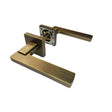 Handle on Straight Square Rose With Straight Square Key Escutcheons WAB