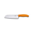 Swiss Classic Santoku Knife 17CM Straight Blades Orange