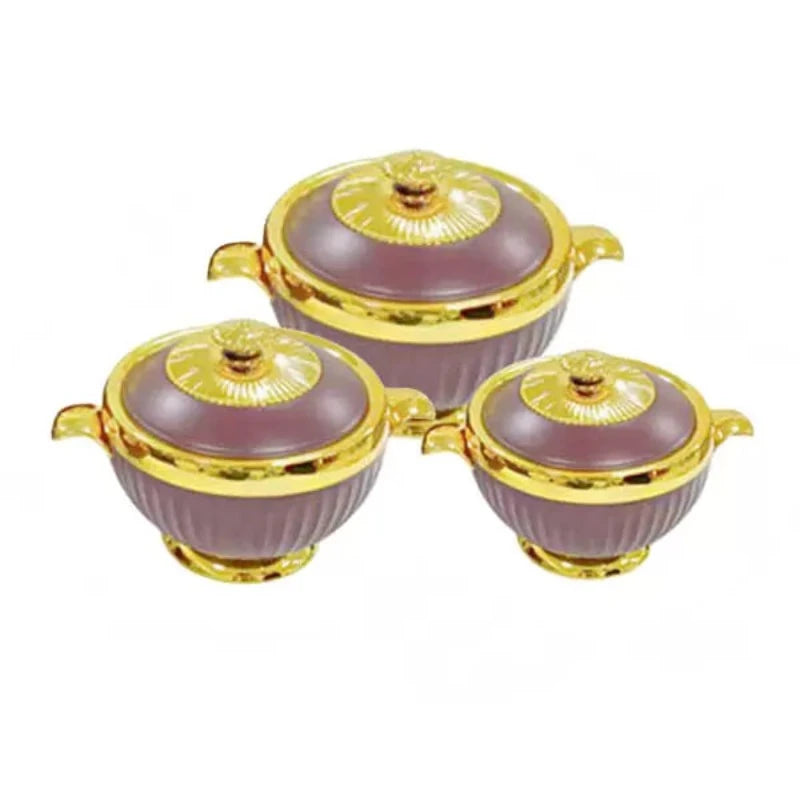 Hotpot Set Maroon & Gold (Set of 3)