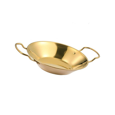 Stainless Steel Gold Plated Ramen Noodles Wok 24cm