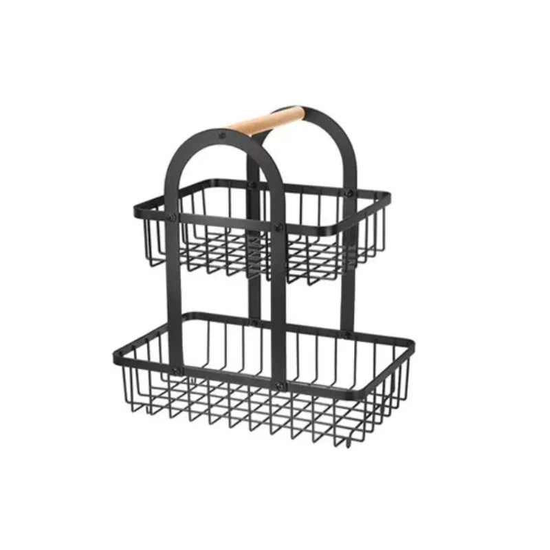 Iron 2 Tier Basket Black