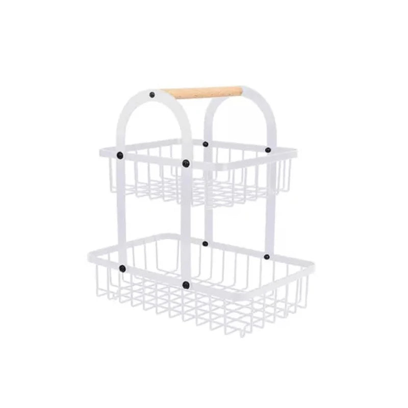 Iron 2 Tier Basket White