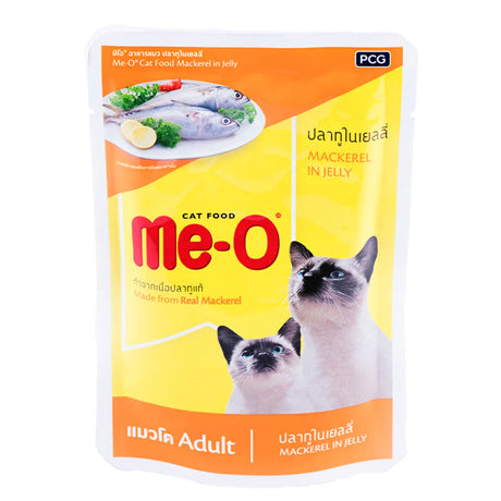 Me-O Pouch Adult Cat - Mackerel in Jelly 80gm (Pack of 48)