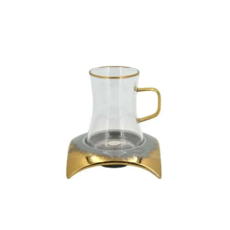 Cup & Saucer Set Transparent Grey (6pcs Set)