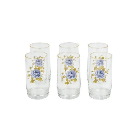 Water Glass Set Blue Rose (6pcs Set)