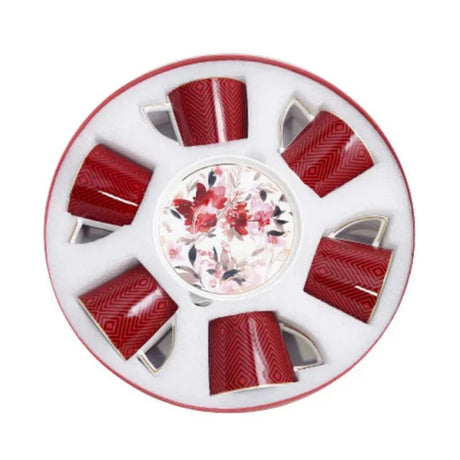 Cup & Saucer Set Glowing Red (6pcs Set)