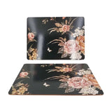 Dining Table Matt Floral Black (Set of 3)