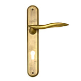 Door Handle on Plate Antique Brass