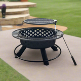 Metal Black Fire Pit Round Bowl