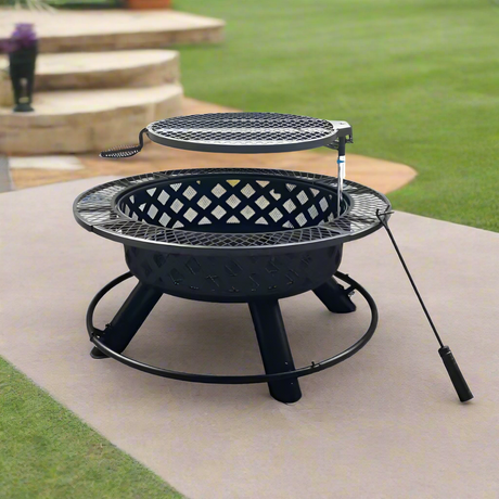 Metal Black Fire Pit Round Bowl