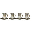 Tea Cup With Saucer Silver (Set of 4pcs)