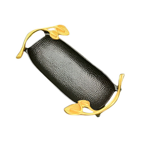 Rectangle Tulip Dish Black Gold