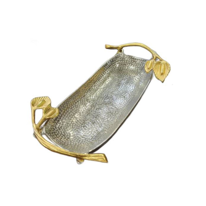 Rectangle Tulip Dish Silver Gold