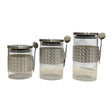 Glass Spice Jar With Silver Spoon (Set of 3)