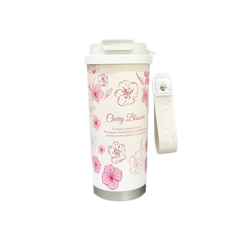 High-End Lily Flower Design Double Wall Vacuum Tumbler 500ml