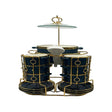 22 PCs Soup Set With Gold Stand (Blue)