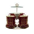 22 PCs Soup Set With Gold Stand (Red)